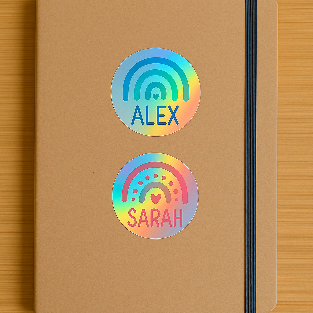 Holographic Vinyl Name Stickers