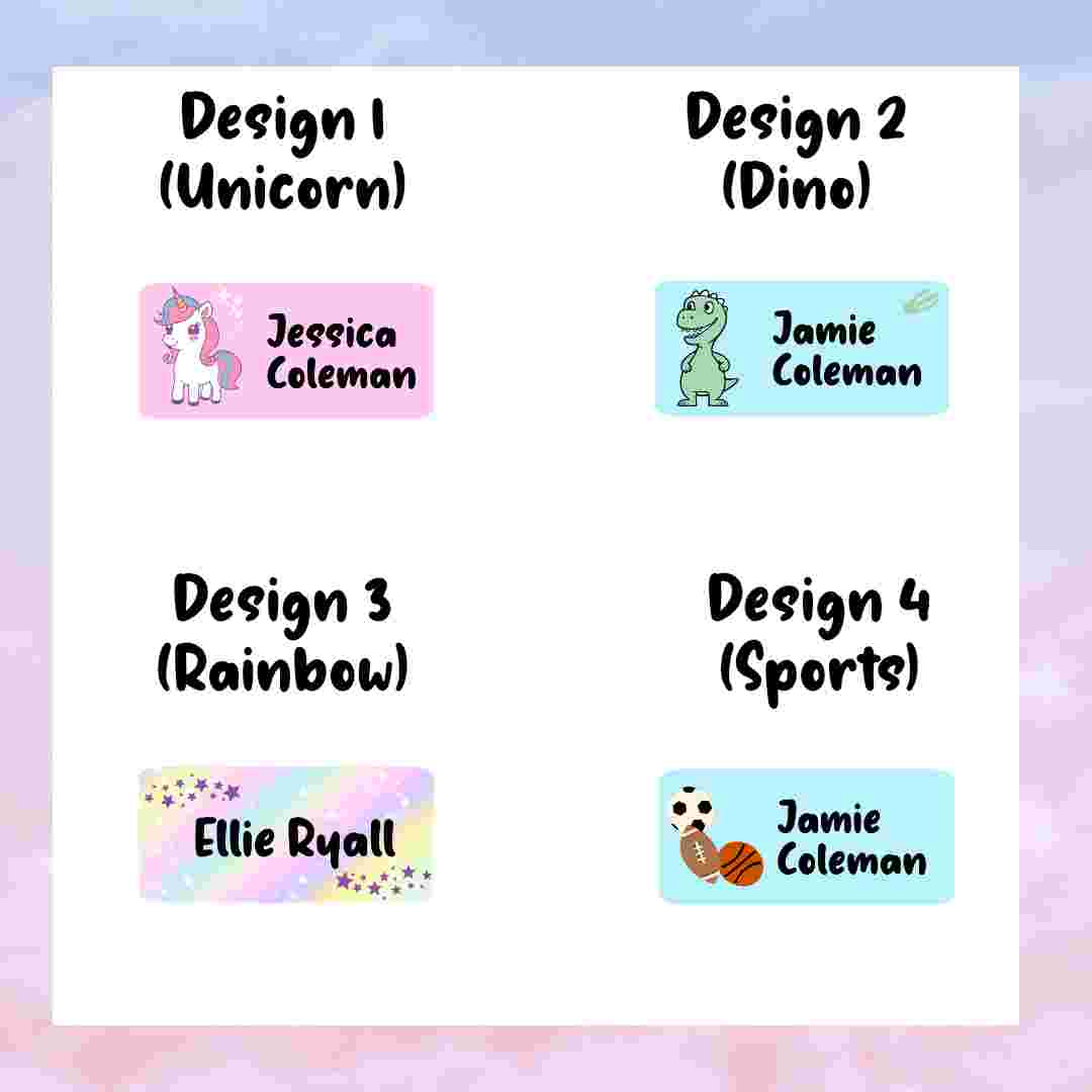 27 x Matte Vinyl Name Stickers