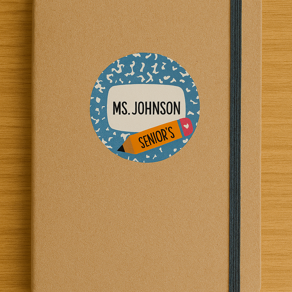 Glossy Notebook Name Sticker