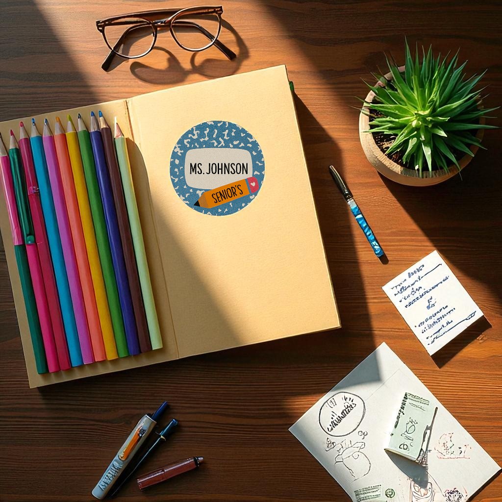 Glossy Notebook Name Sticker