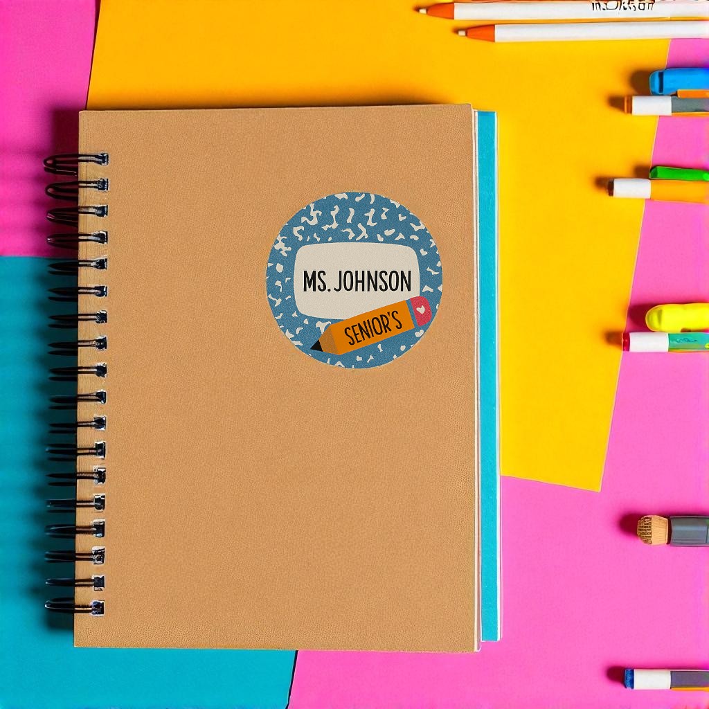 Glossy Notebook Name Sticker