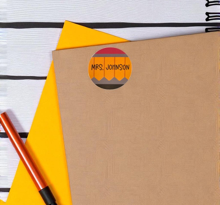 Glossy Pencil Name Sticker