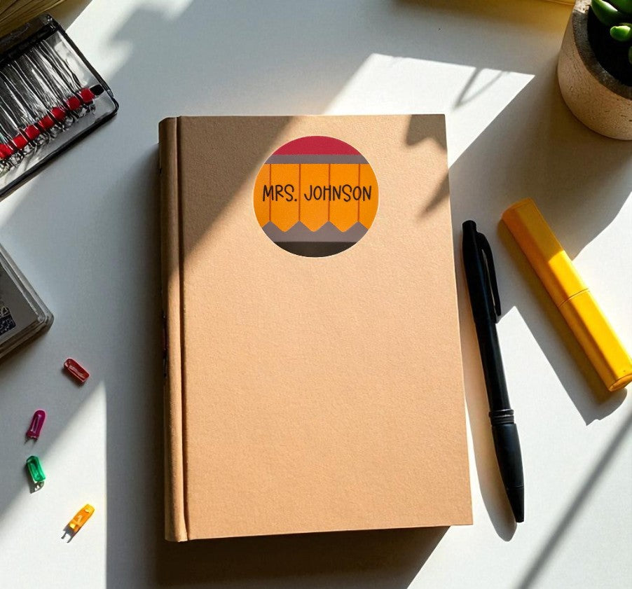 Glossy Pencil Name Sticker