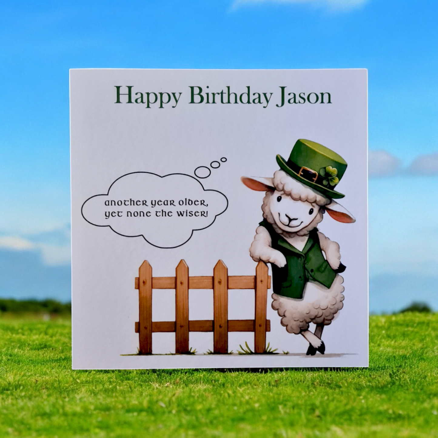 Funny Irish Sheep Birthday Card