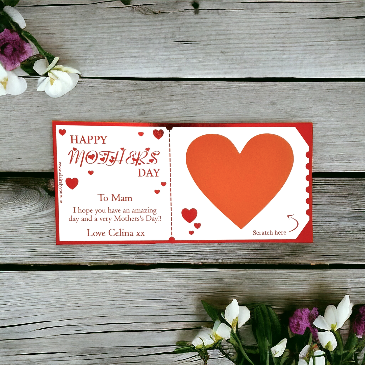 Mother's Day Heart Scratch Card