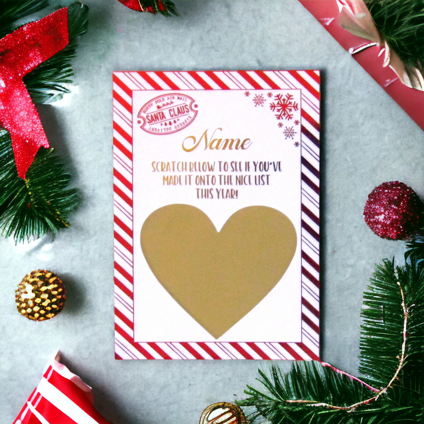 Nice or Naughty list Scratch Card