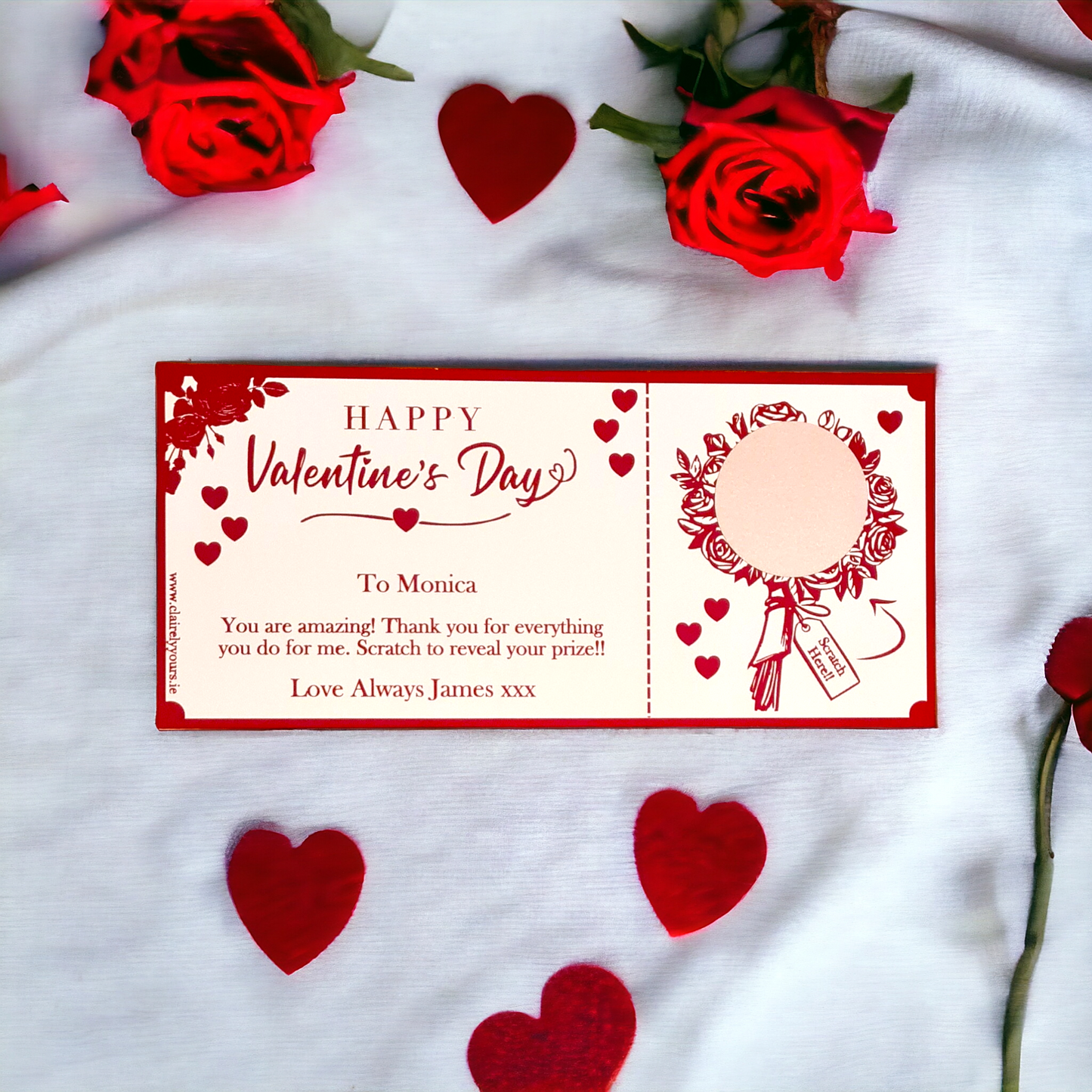 Valentine's Rose Bouquet Scratch Card