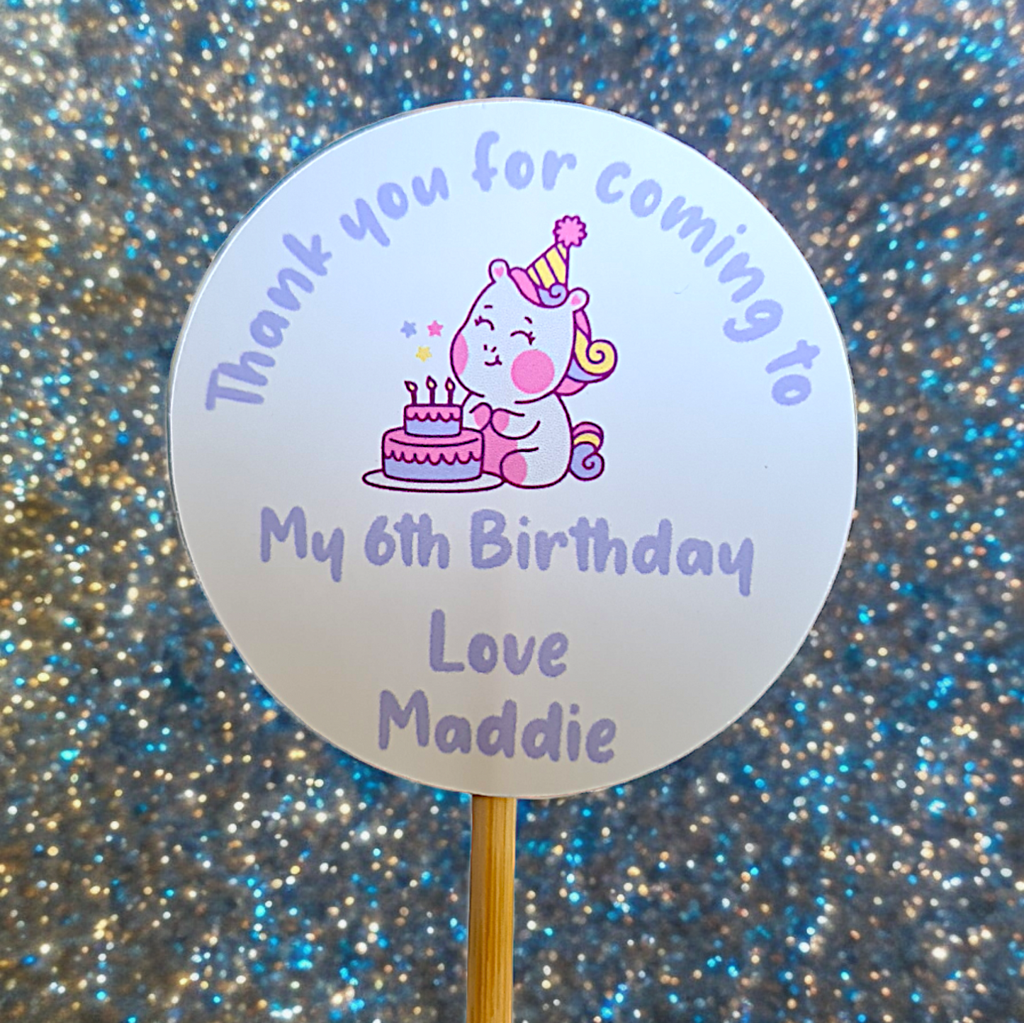Birthday Stickers Glossy- 2 sizes - (38mm & 48mm)