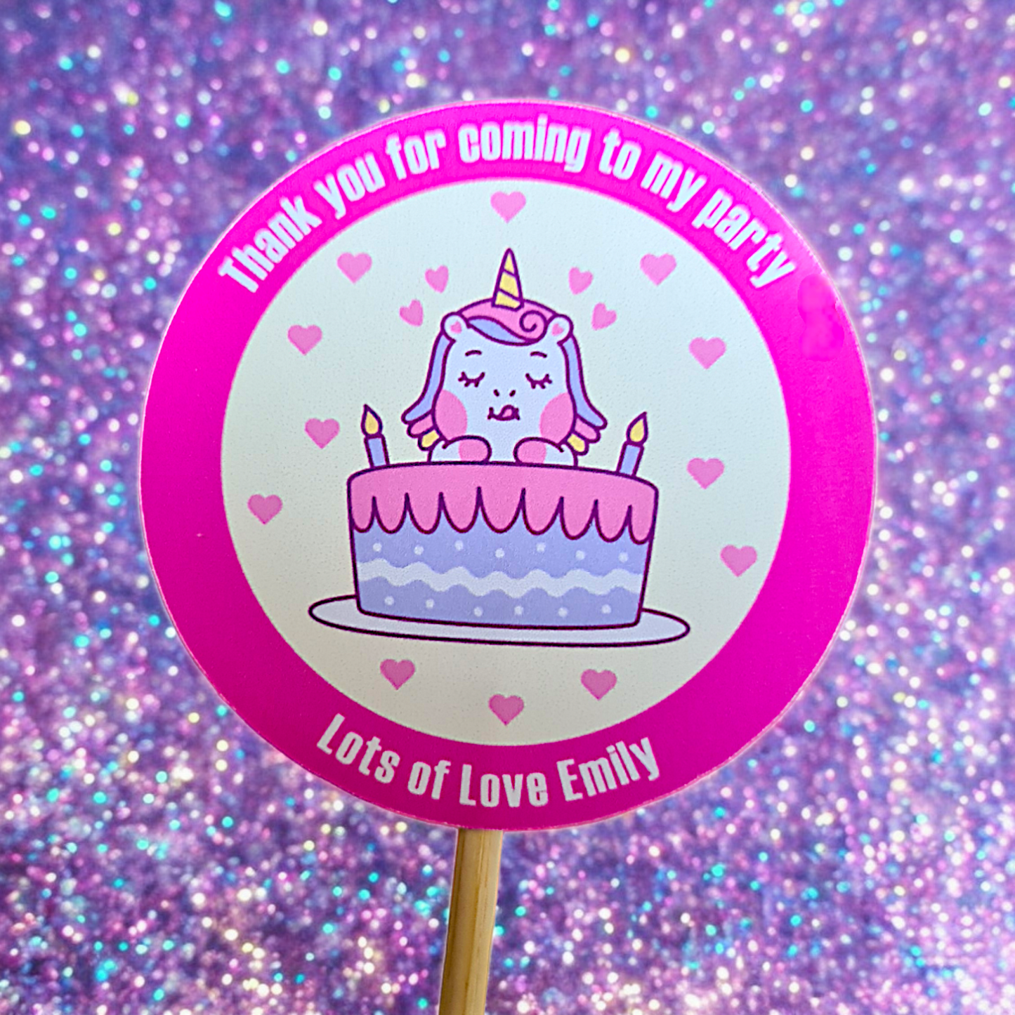Birthday Stickers Glossy- 2 sizes - (38mm & 48mm)