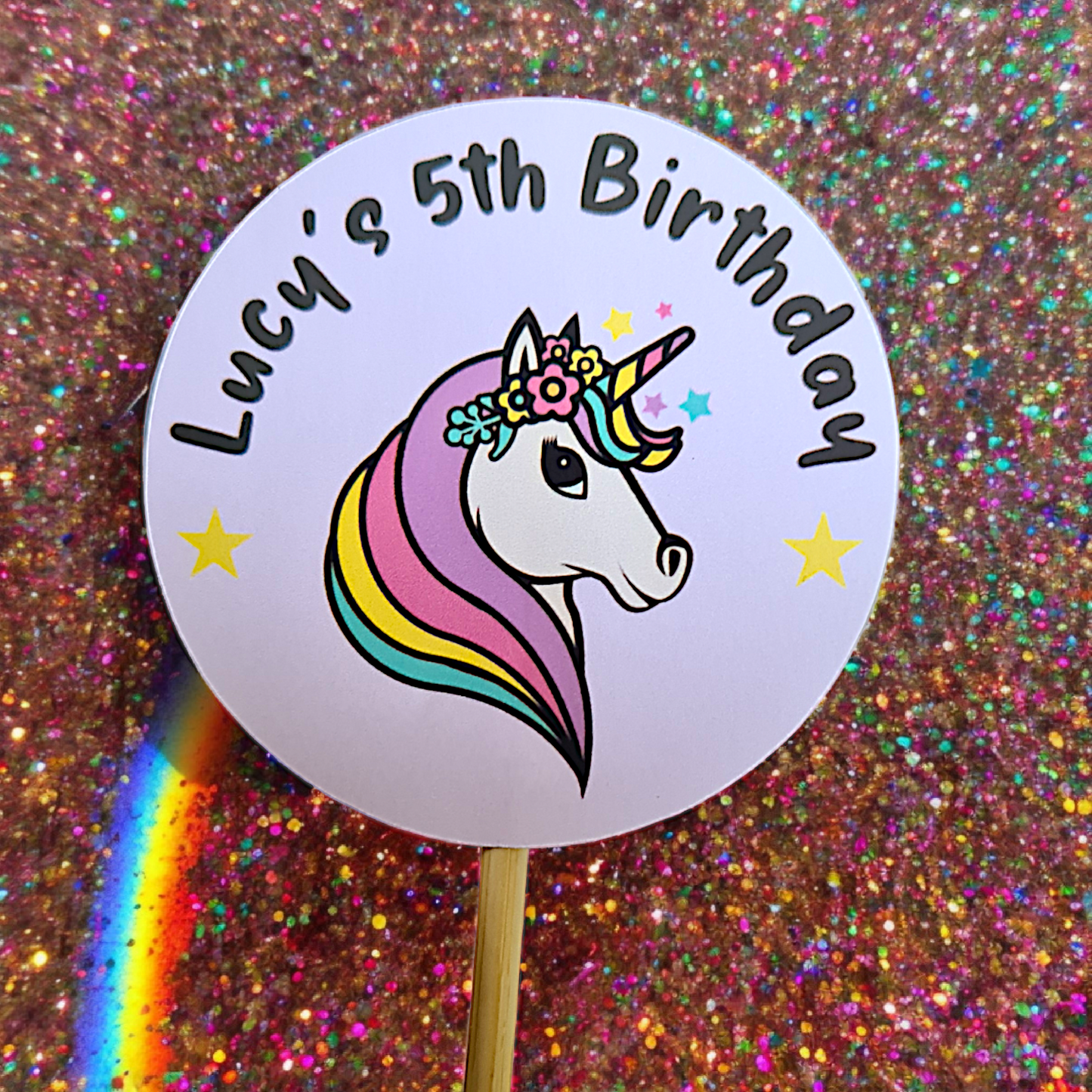 Birthday Stickers Glossy- 2 sizes - (38mm & 48mm)