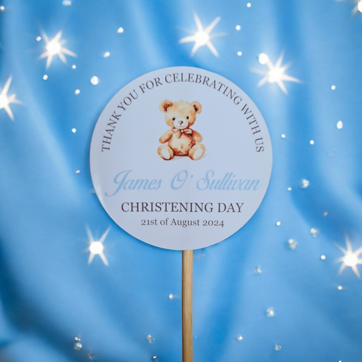 Christening Stickers Glossy- 2 sizes - (38mm & 48mm)