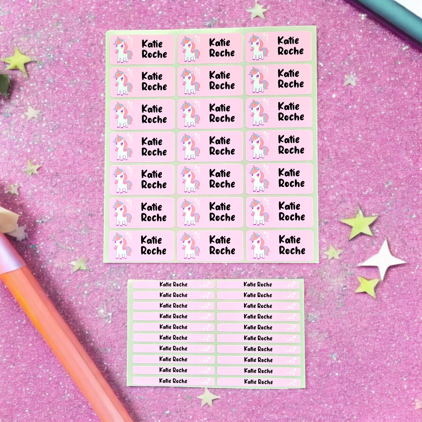 Name and Pen Sticker Set