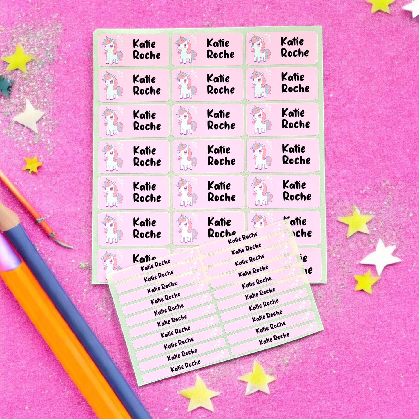 Name and Pen Sticker Set