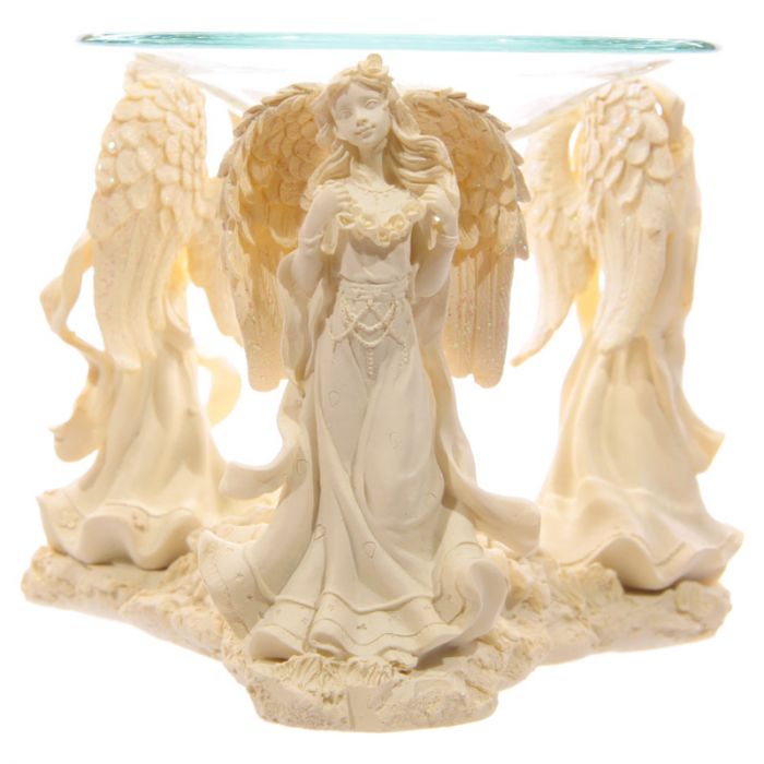 Cream Angel Figurine Wax Burner