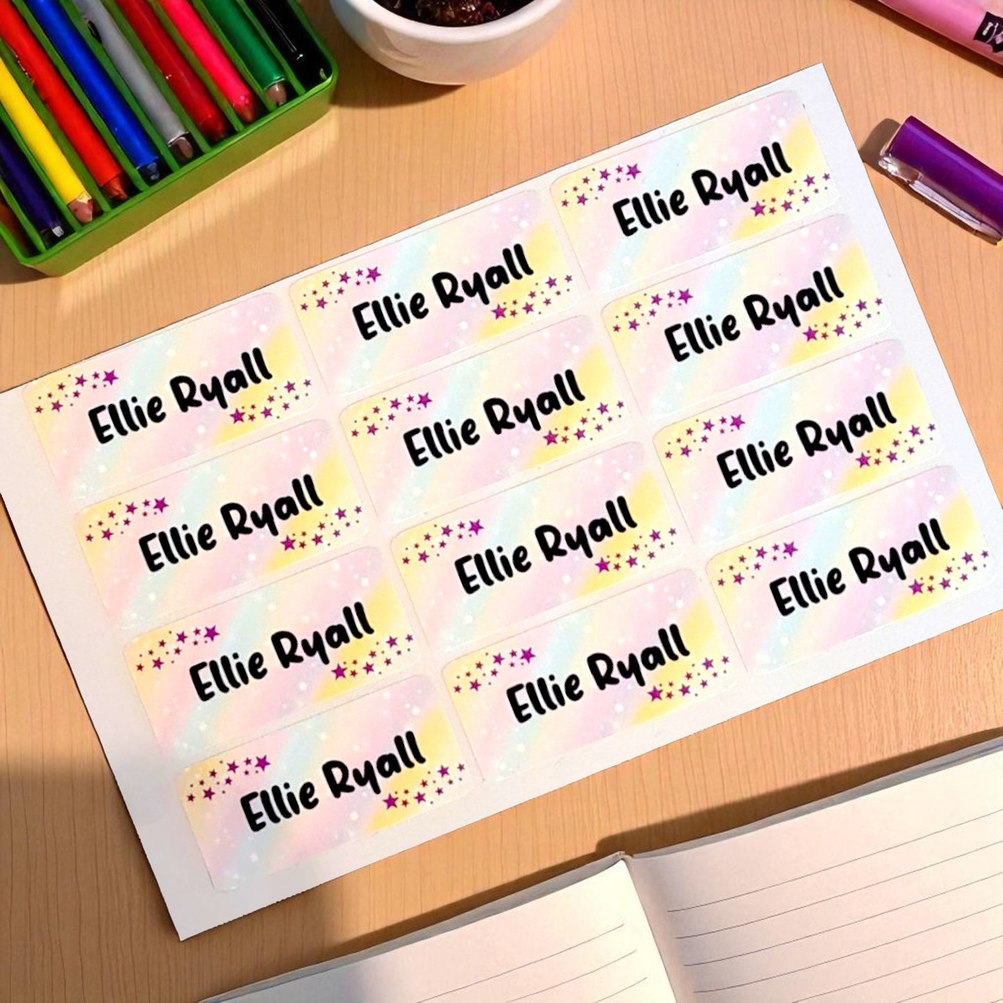 27 x Matte Vinyl Name Stickers