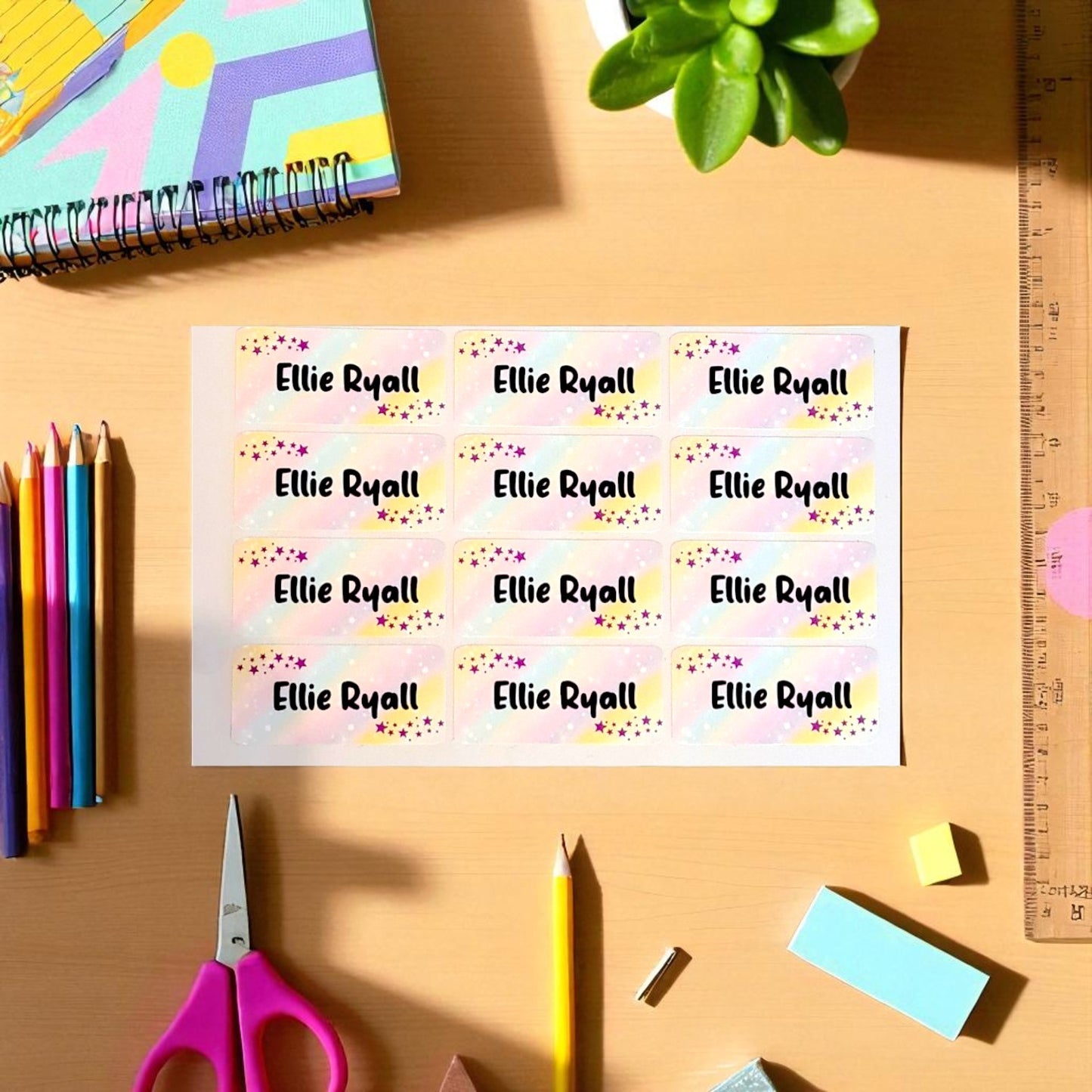 27 x Matte Vinyl Name Stickers