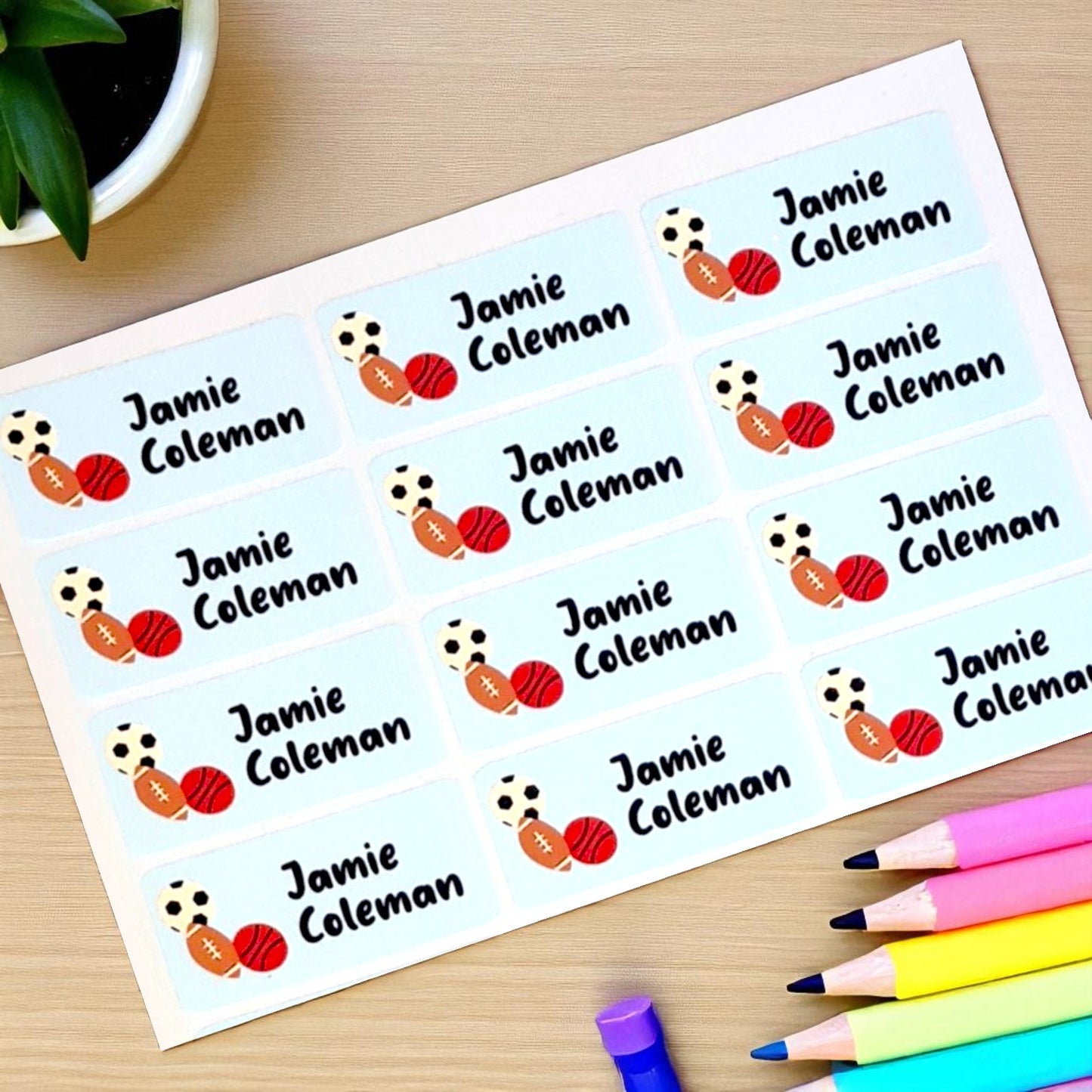 27 x Matte Vinyl Name Stickers