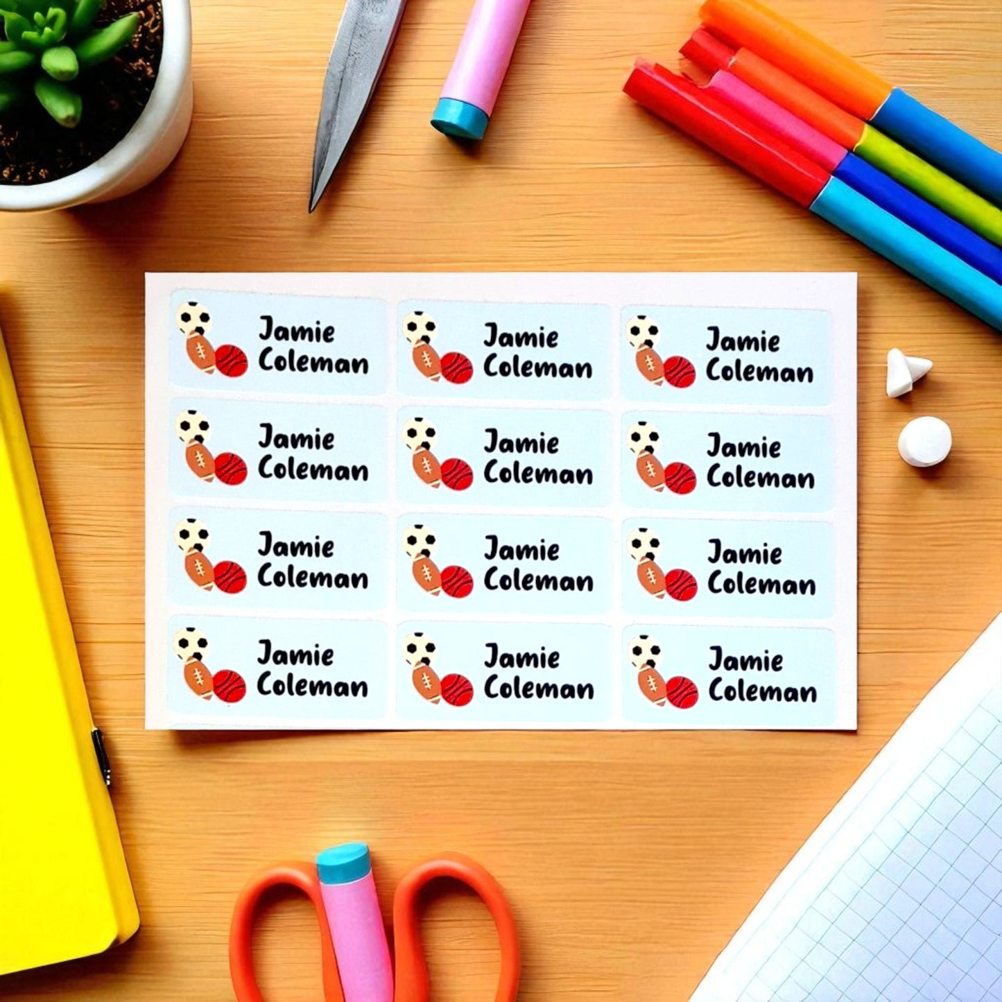 27 x Matte Vinyl Name Stickers