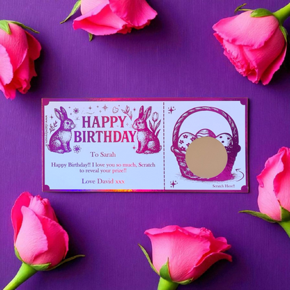 Easter Themed Birthday Scratch Card