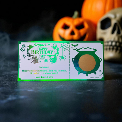 Halloween Themed Birthday Scratch Card