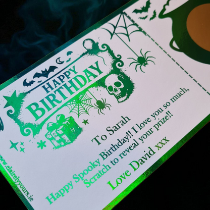 Halloween Themed Birthday Scratch Card
