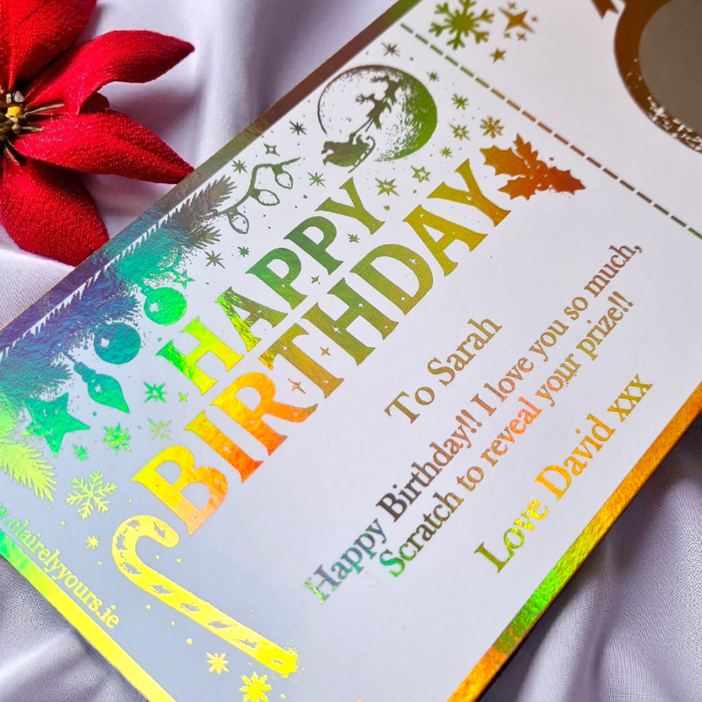 Christmas Themed Birthday Scratch Card