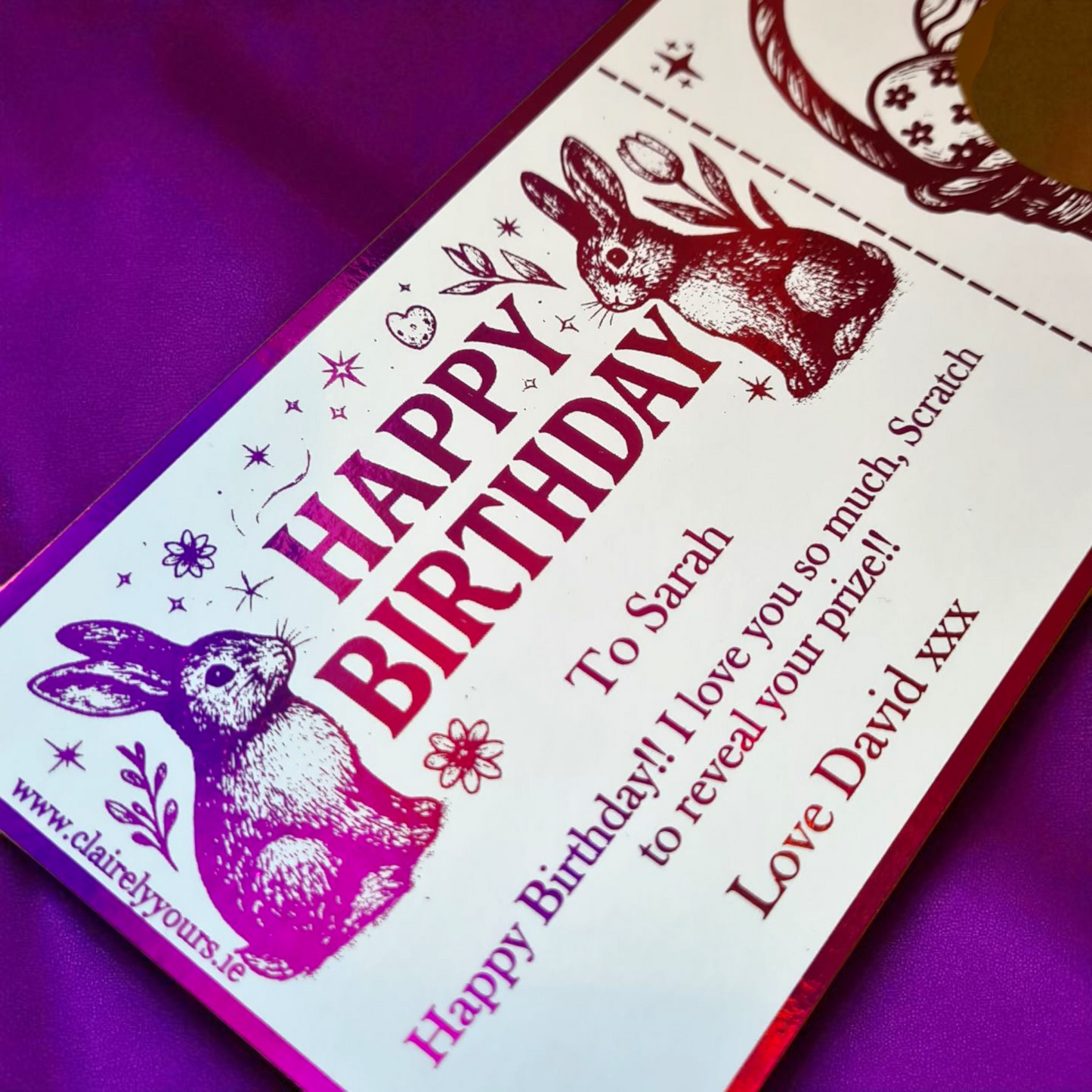 Easter Themed Birthday Scratch Card