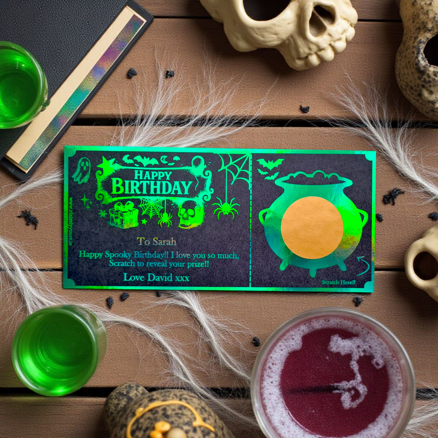 Halloween Themed Birthday Scratch Card