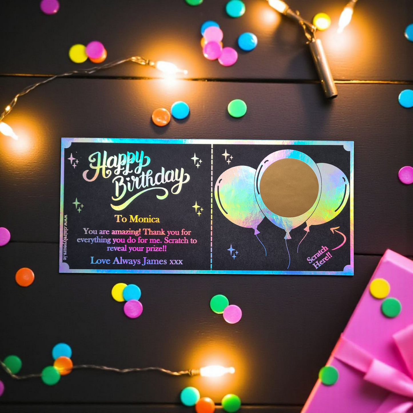 Birthday Balloons Scratch Card