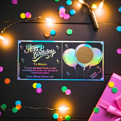 Birthday Balloons Scratch Card