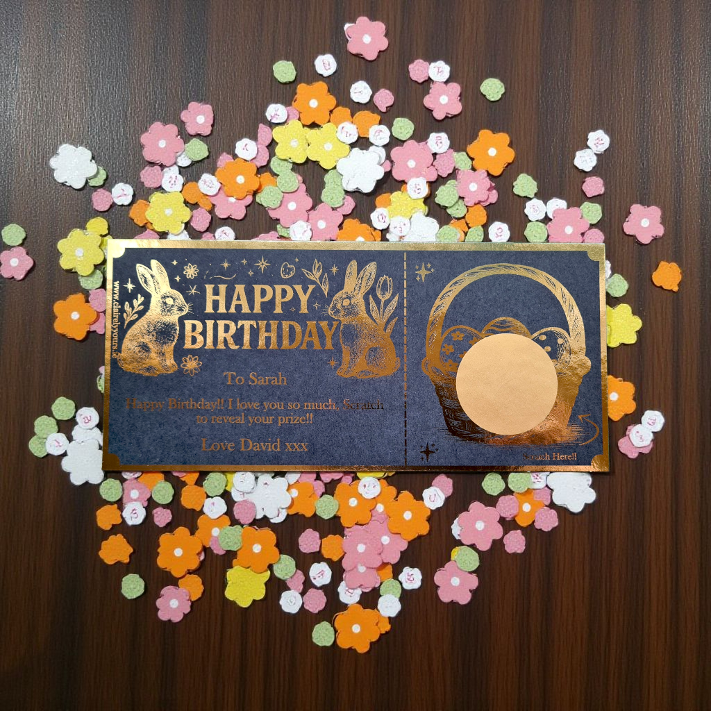 Easter Themed Birthday Scratch Card