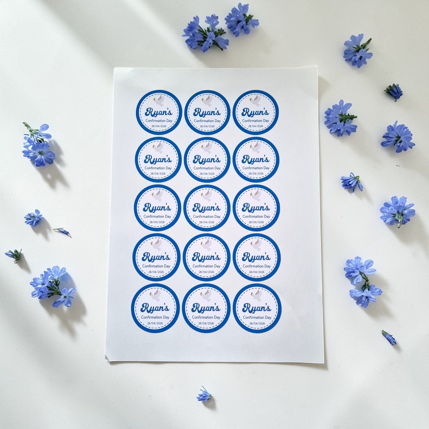Personalised Confirmation Stickers - Glossy Finish