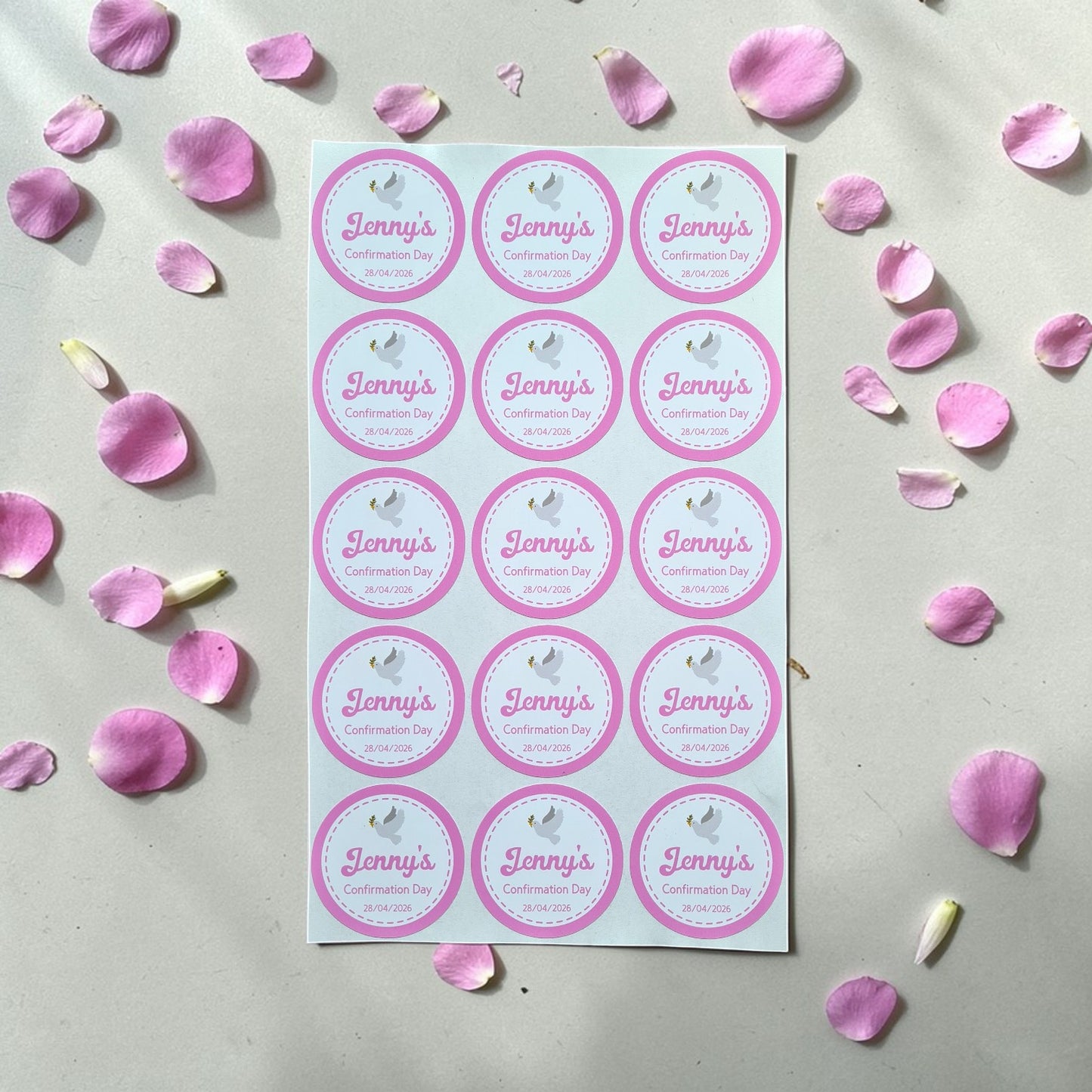 Personalised Glossy Confirmation Stickers