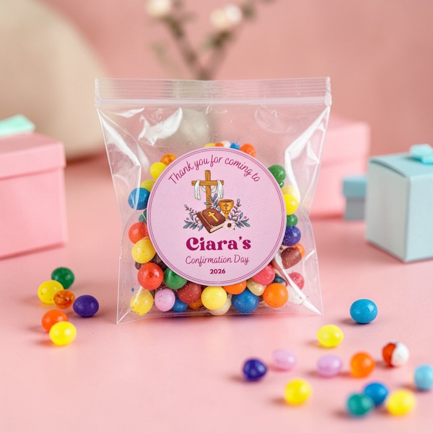 Personalised Confirmation Thank You Stickers - Glossy
