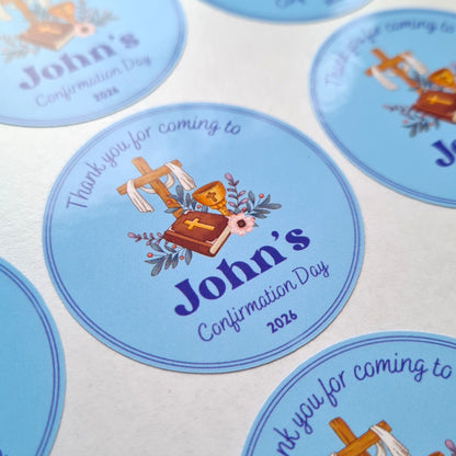 Personalised Confirmation Thank You Stickers – Glossy