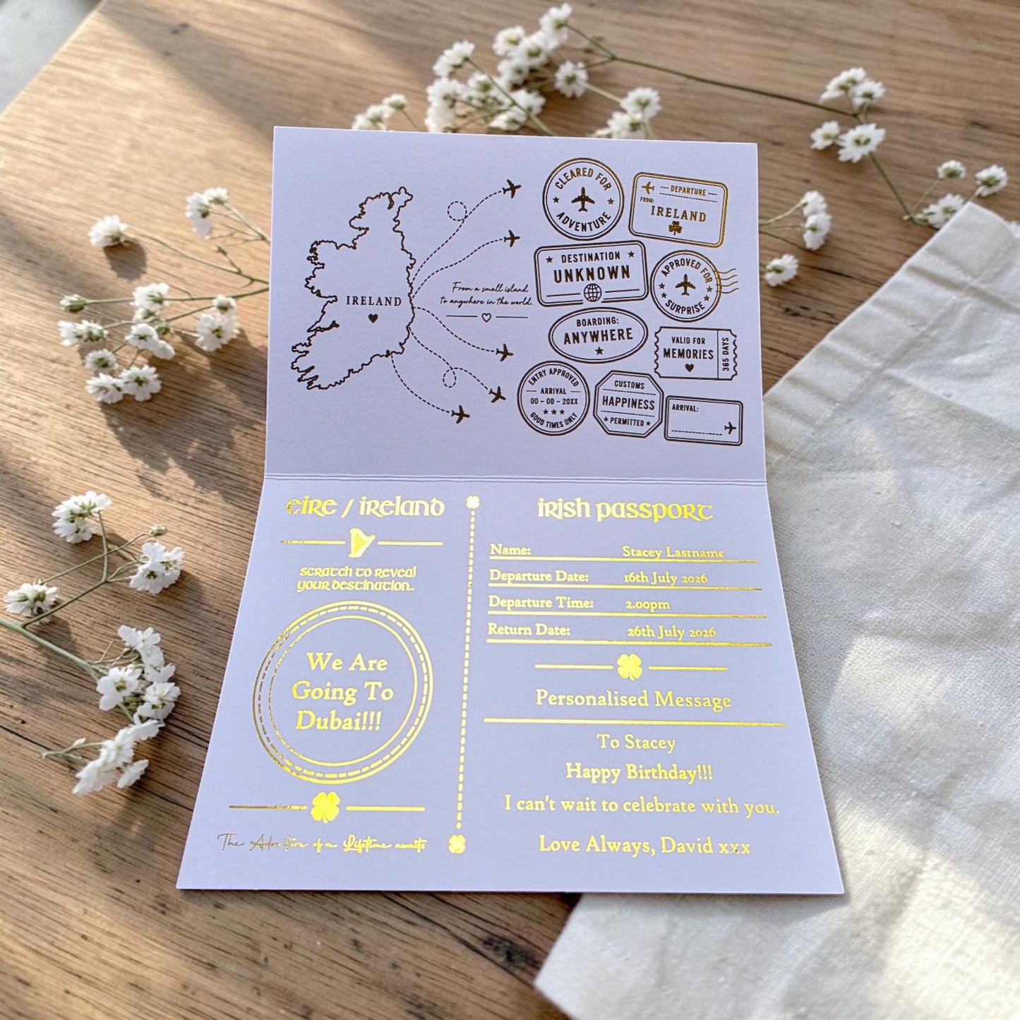 Passport Scratch Reveal Card