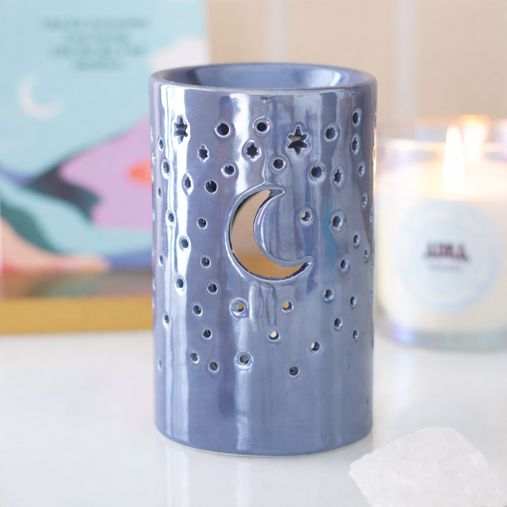 Iridescent Purple Moon Pillar Wax Burner