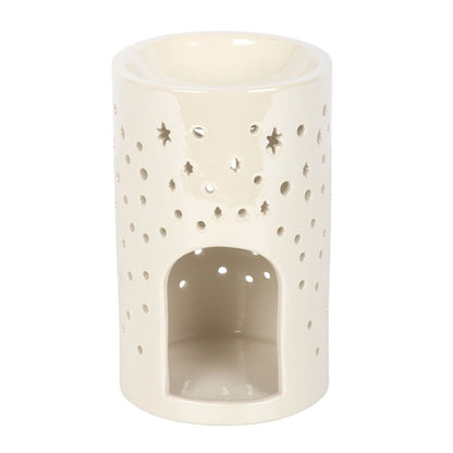Iridescent White Moon Pillar Wax Burner