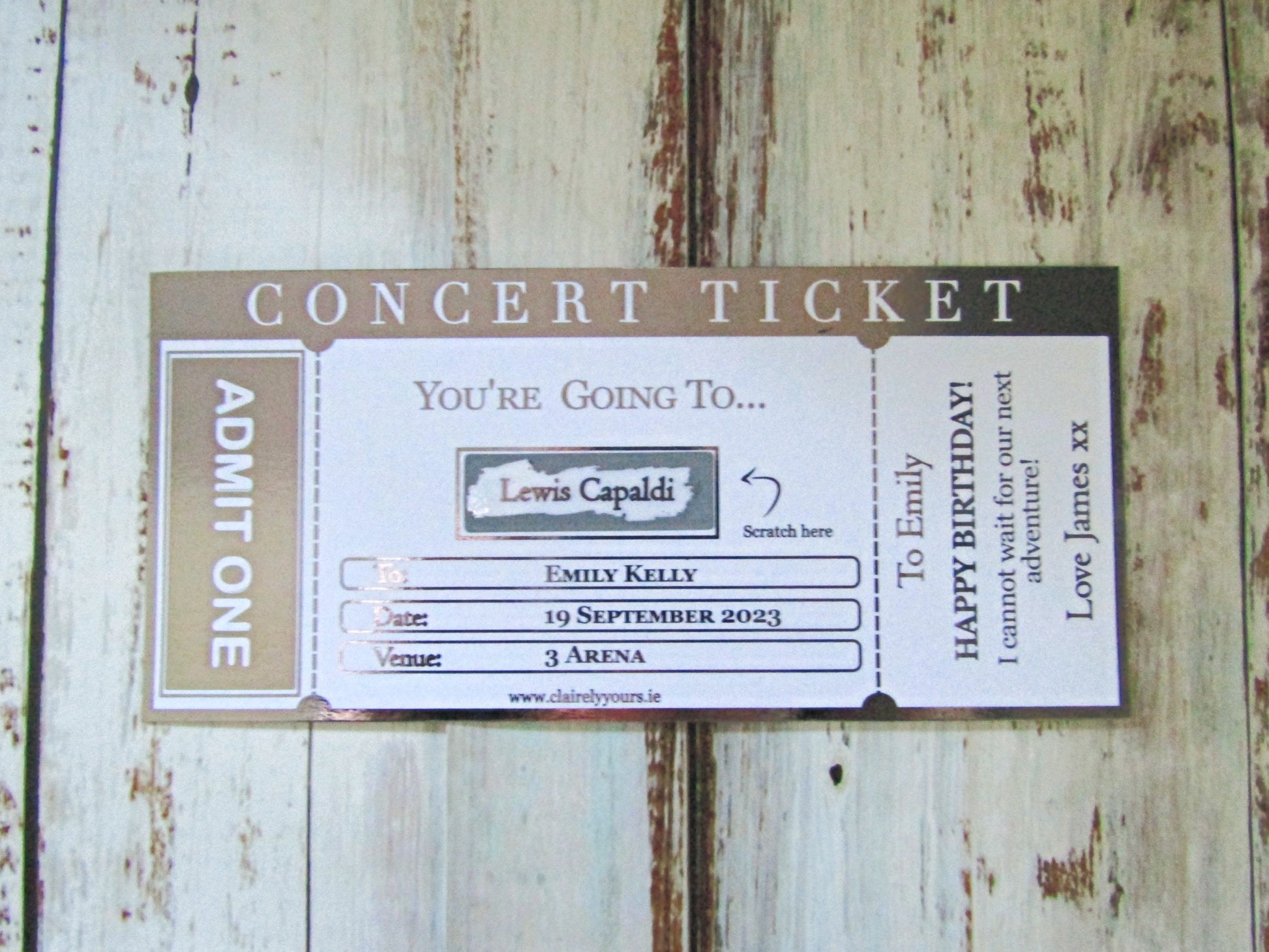 Concert Scratch Card
