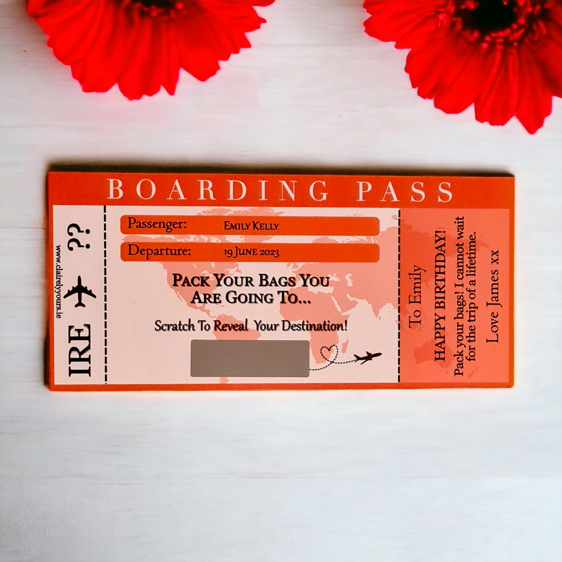 Boarding Pass Scratch Card