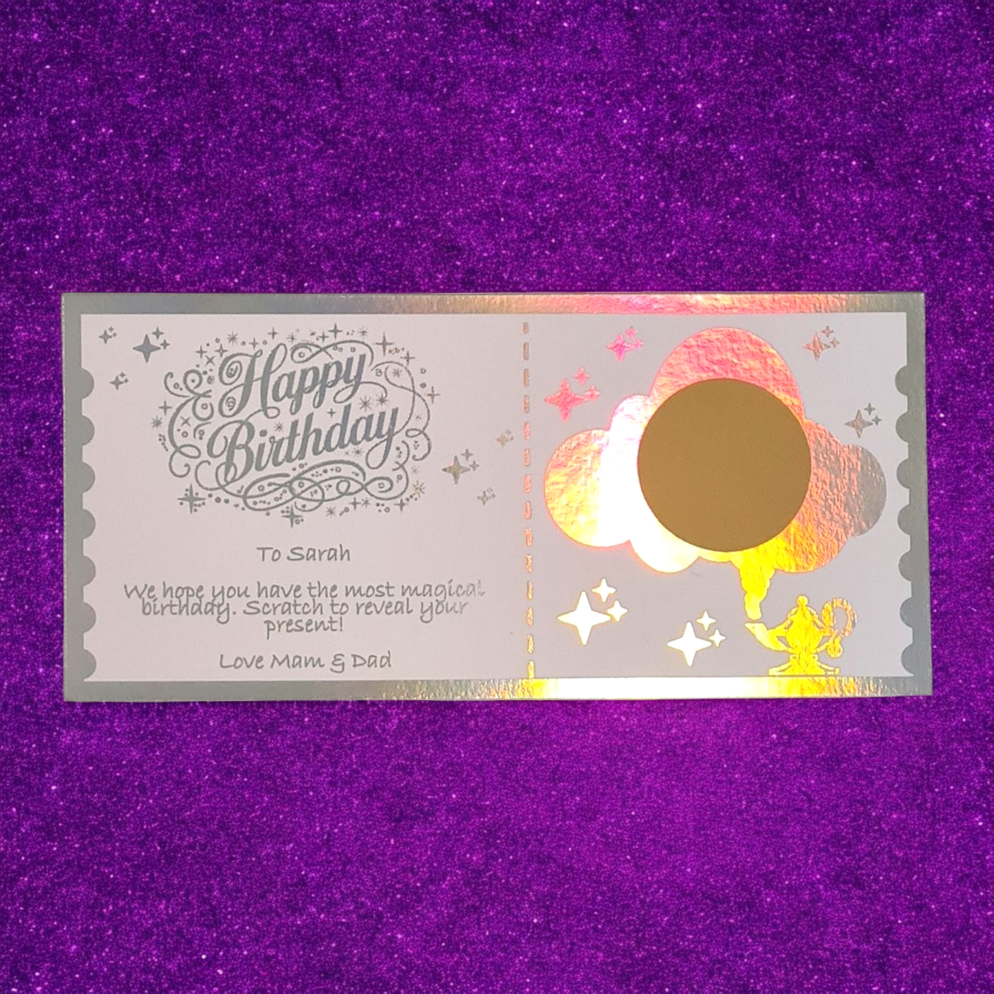 Arabian Nights Birthday Scratch Card