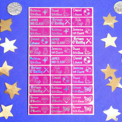 Foiled Glossy Name Sticker Sheet