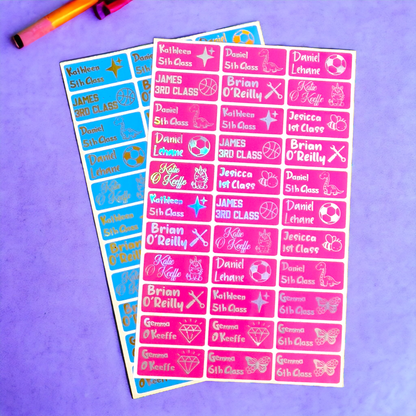 Foiled Glossy Name Sticker Sheet