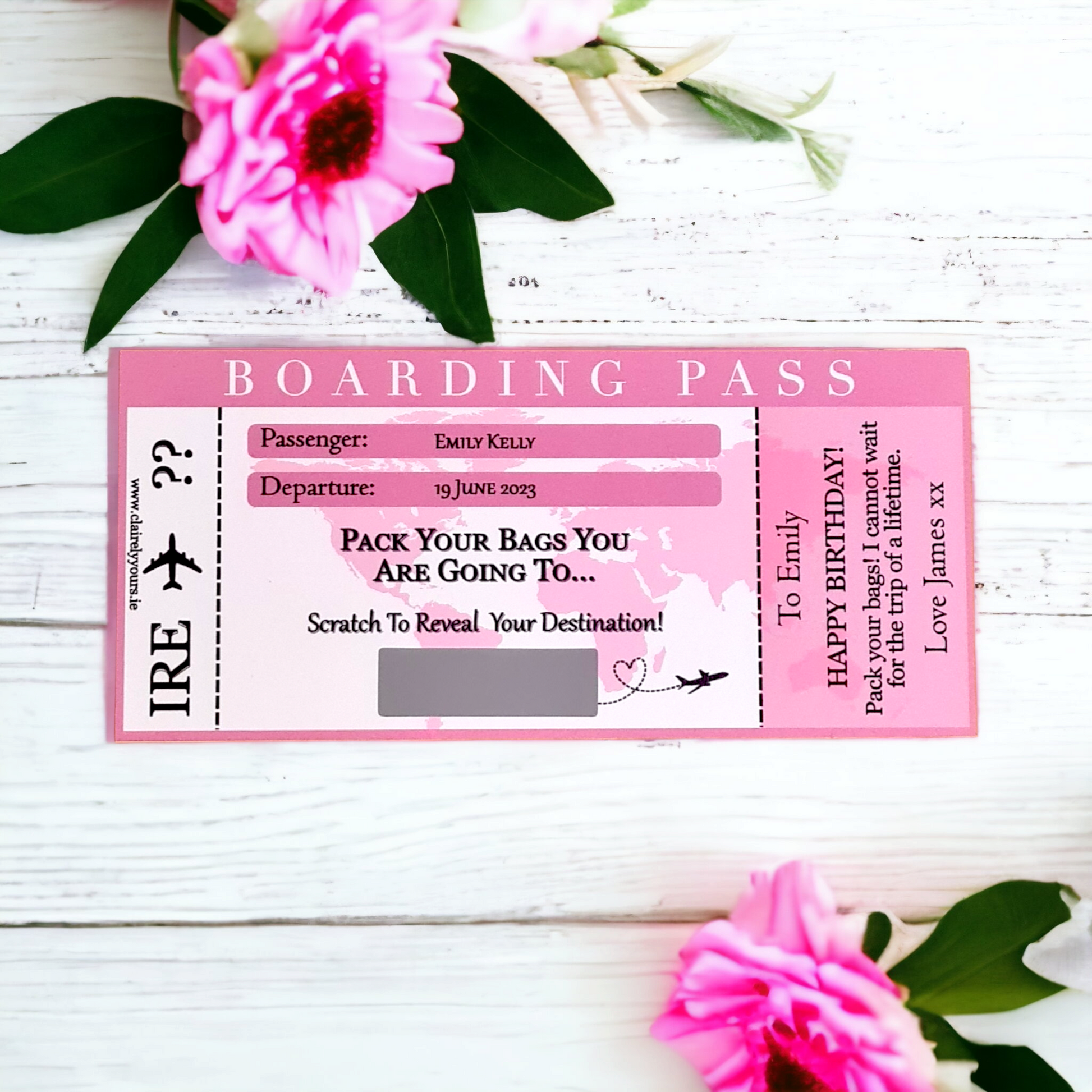 Boarding Pass Scratch Card
