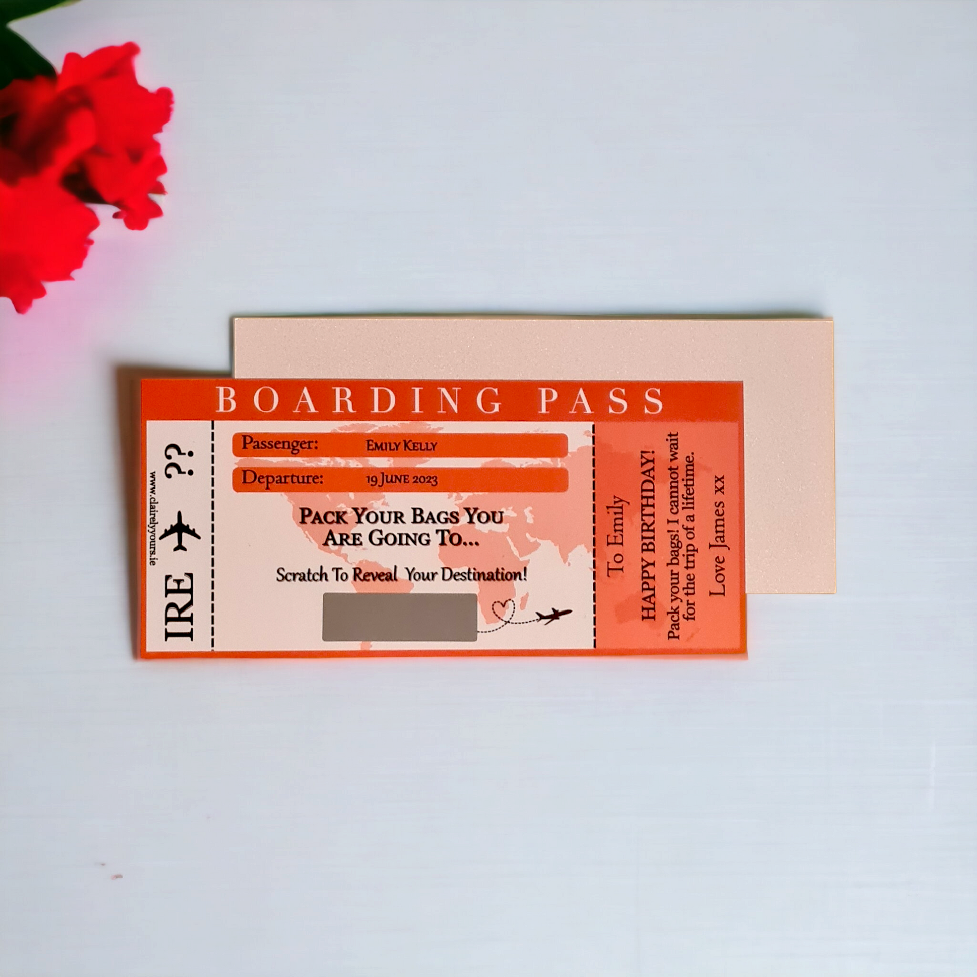 Boarding Pass Scratch Card