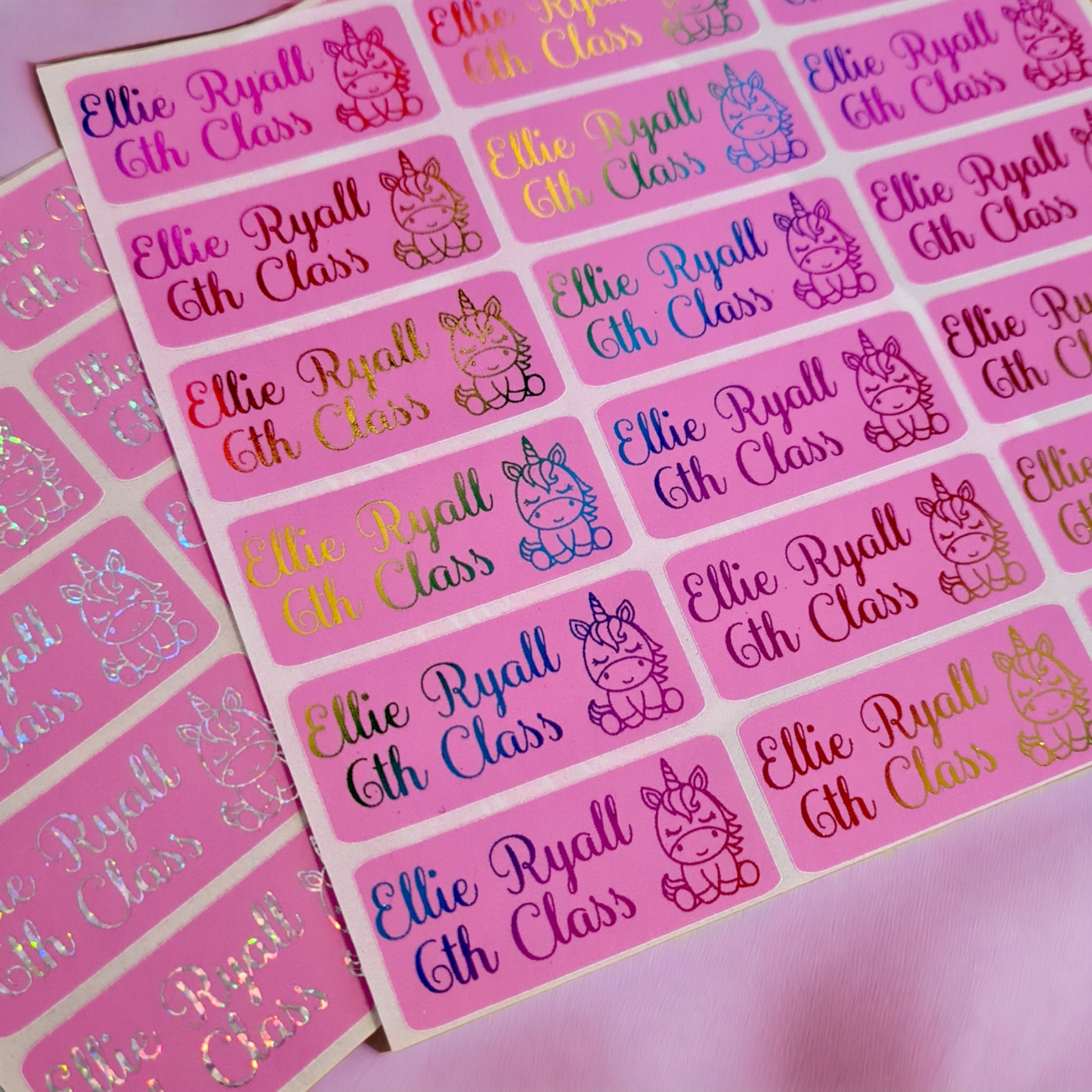Foiled Glossy Name Sticker Sheet