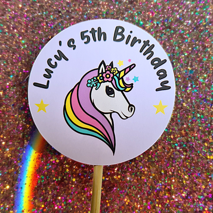 Birthday Stickers Glossy- 2 sizes - (38mm & 48mm)