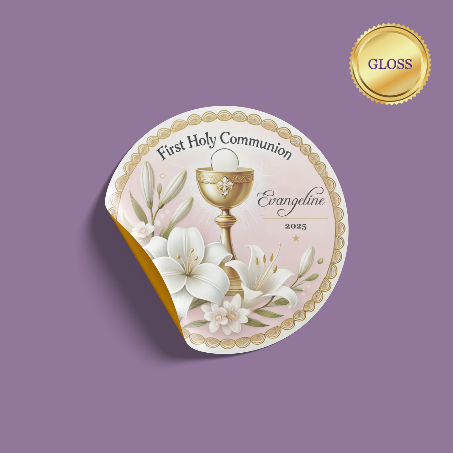 Holy Communion Lilly Sticker