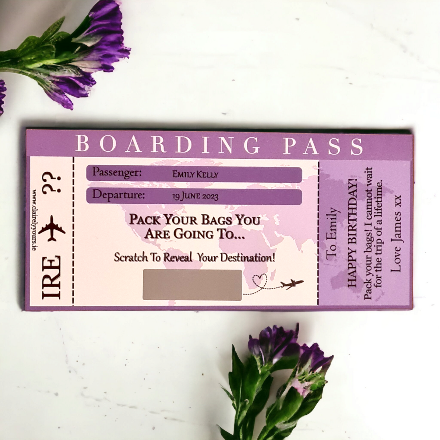 Boarding Pass Scratch Card
