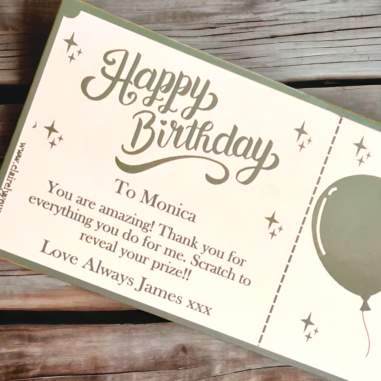 Birthday Balloons Scratch Card